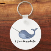 Porte-clés J'aime Narwhals (Recto)