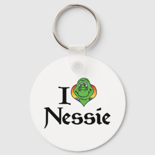 Porte-clés J'aime Nessie au cœur - Monstre du Loch Ness