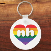 Porte-clés J'aime New Hampshire Gay pride Rainbow Heart (Recto)