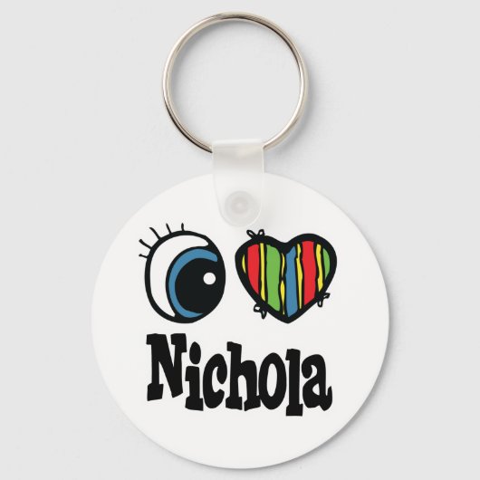 Porte-clés J'aime Nichola (Recto)