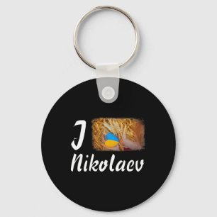 Porte-clés J'aime Nikolaev Ukraine Pouvoir Symbole du drapeau