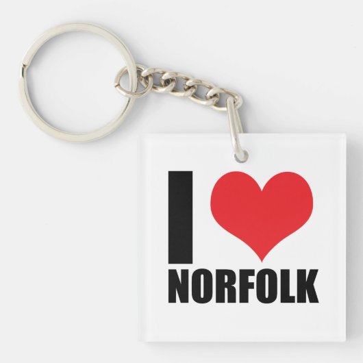 Porte-clés J'aime Norfolk (Devant)