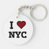 Porte-clés J'aime NYC cœur (Dos)