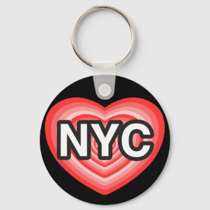 Porte-clés J'aime NYC. J'adore NYC. New York City. Je coeur N