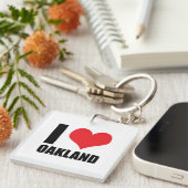 Porte-clés J'aime Oakland (Devant Droit)