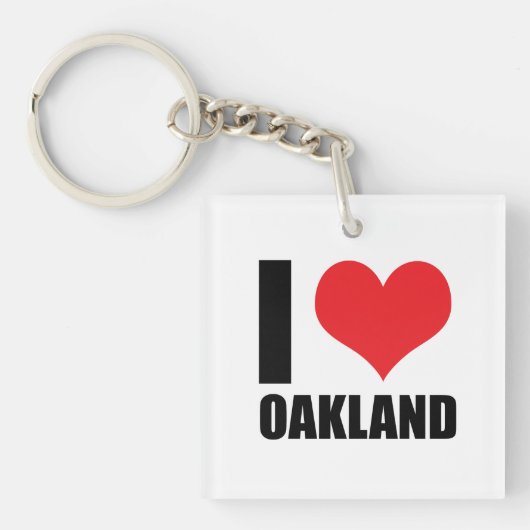 Porte-clés J'aime Oakland (Devant)
