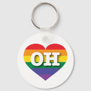 Porte-clés J'aime Ohio Gay pride Rainbow Heart