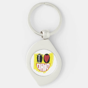 Porte-clés J'Aime Ohio Sourire Joyeux Visage J'Aime Ohio Sour