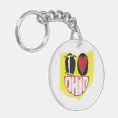 Porte-clés J'Aime Ohio Sourire Un Visage Heureux (Devant gauche)