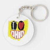 Porte-clés J'Aime Ohio Sourire Un Visage Heureux (Dos)