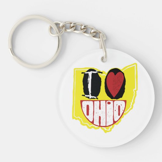 Porte-clés J'Aime Ohio Sourire Un Visage Heureux (Devant)
