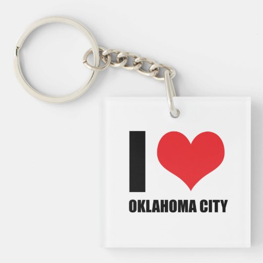 Porte-clés J'aime Oklahoma city (Devant)