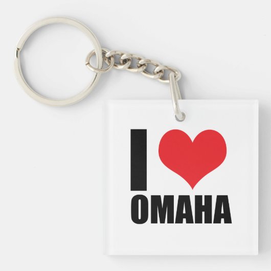 Porte-clés J'aime Omaha (Devant)