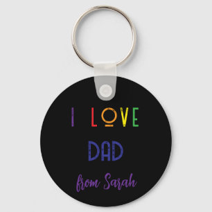 Porte-clés j'aime papa photo Key Ring