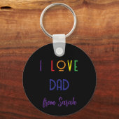 Porte-clés j'aime papa photo Key Ring (Recto)