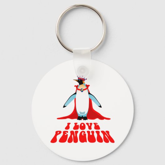 Porte-clés J'aime Penguin (Recto)
