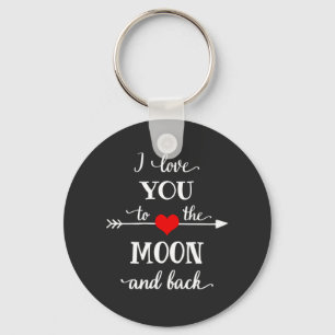 Porte-clés J'aime personnalisée à la lune et au retour