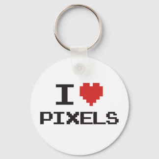Porte-clés J'aime pixels pixellisé coeur rétro 8bit gamer