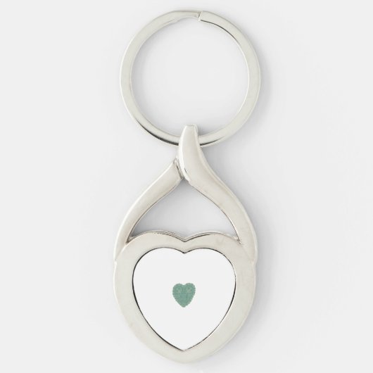 Porte-clés J'aime plus le design à coeur bleu et vert (Devant)