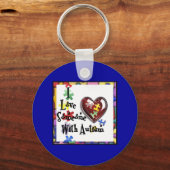 Porte-clés J'aime quelqu'un avec l'autisme (Recto)