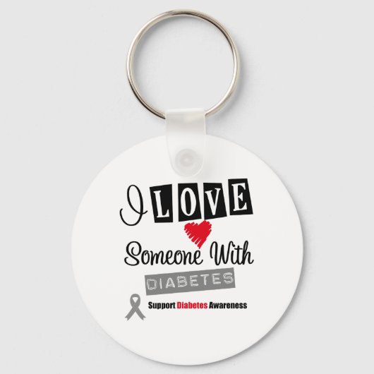Porte-clés J'Aime Quelqu'Un Avec Le Diabète (Recto)