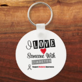 Porte-clés J'Aime Quelqu'Un Avec Le Diabète (Recto)