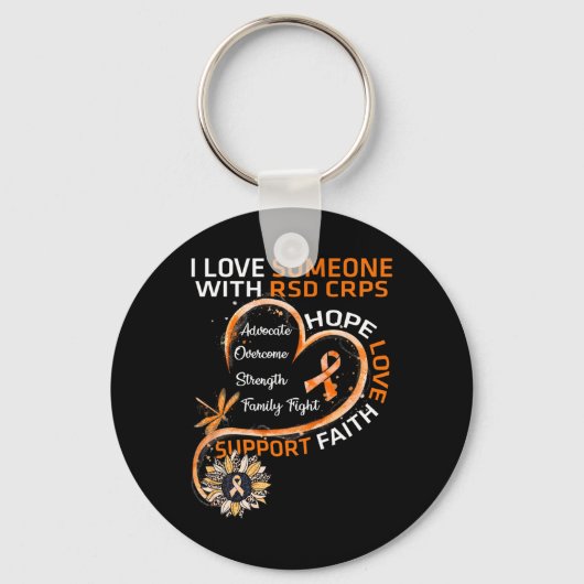 Porte-clés J'aime quelqu'un avec RSD CRPS Sensibilisation Dra (Recto)