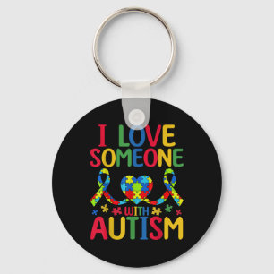 Porte-clés J'Aime Quelqu'Un Avec Sensibilisation sur l'autism