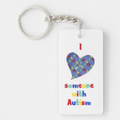 Porte-clés J'Aime Quelqu'Un Avec Un Porte - clé Autiste (Devant)