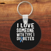 Porte-clés J'Aime Quelqu'Un Qui A Une Sensibilisation Au Diab (Recto)