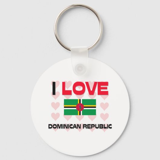 Porte-clés J'aime République Dominicaine (Recto)