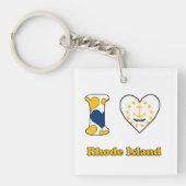 Porte-clés J'aime Rhode Island (Devant)