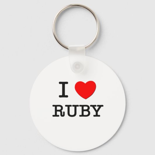 Porte-clés J'aime Ruby (Recto)