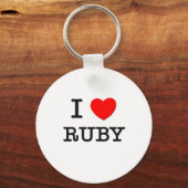 Porte-clés J'aime Ruby (Recto)