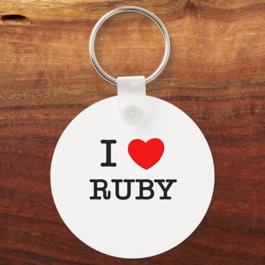 Porte-clés J'aime Ruby (Recto)