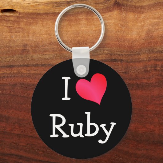 Porte-clés J'aime Ruby (Recto)