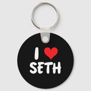 Porte-clés J'aime Seth - Cœur - Nom