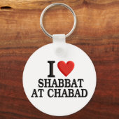 Porte-clés J'aime Shabbat chez Chabad (Recto)