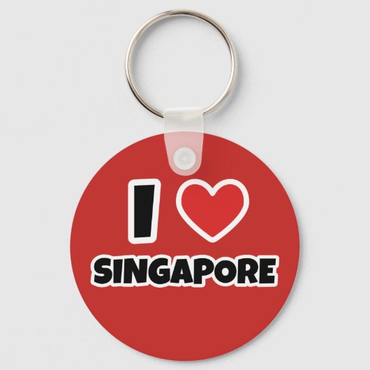 Porte-clés J'aime Singapour (Recto)