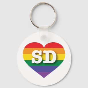 Porte-clés J'aime South Dakota Gay pride Rainbow Heart