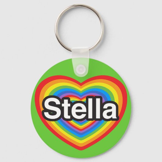 Porte-clés J'aime Stella. Je t'aime Stella. Cœur (Recto)