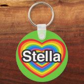 Porte-clés J'aime Stella. Je t'aime Stella. Cœur (Recto)