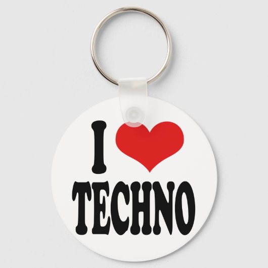 Porte-clés J'aime Techno (Recto)