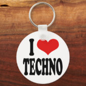 Porte-clés J'aime Techno (Recto)