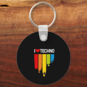 Porte-clés J'aime Techno (Recto)