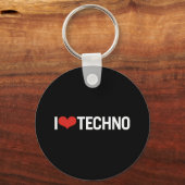 Porte-clés J'aime Techno (Recto)