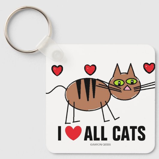 Porte-clés J'aime tous les chats (Recto)