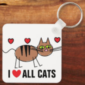 Porte-clés J'aime tous les chats Porte - clé (Verso)