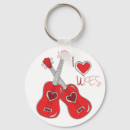 Porte-clés J'aime Ukuleles (Recto)