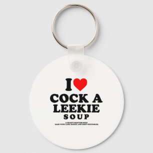 Porte-clés J'aime une soupe Leekie écossaise au poulet poirea